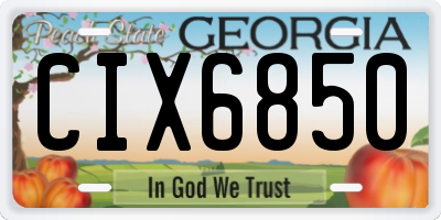 GA license plate CIX6850
