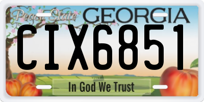GA license plate CIX6851