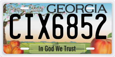 GA license plate CIX6852