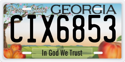 GA license plate CIX6853