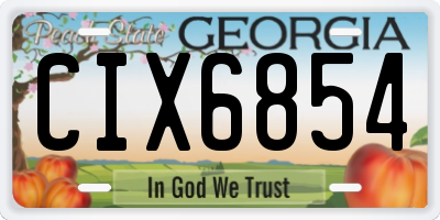 GA license plate CIX6854