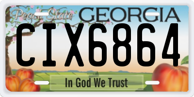 GA license plate CIX6864