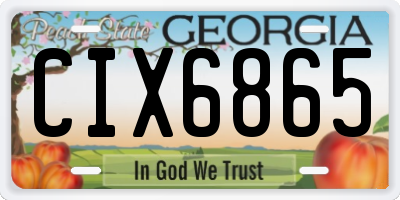 GA license plate CIX6865