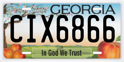 GA license plate CIX6866