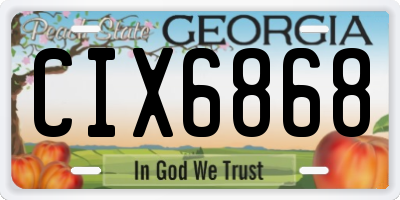GA license plate CIX6868