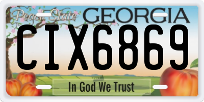 GA license plate CIX6869