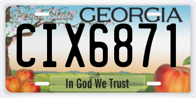 GA license plate CIX6871