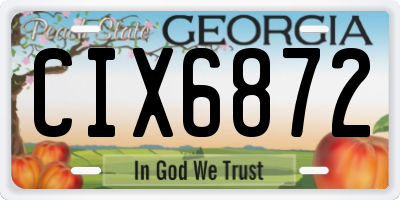 GA license plate CIX6872
