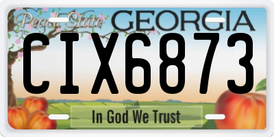 GA license plate CIX6873