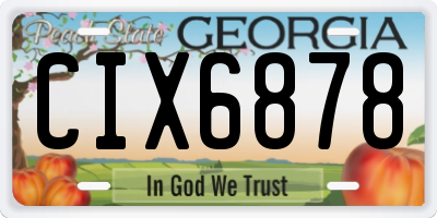GA license plate CIX6878