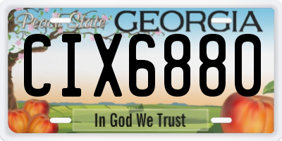 GA license plate CIX6880