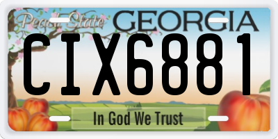 GA license plate CIX6881