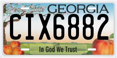 GA license plate CIX6882