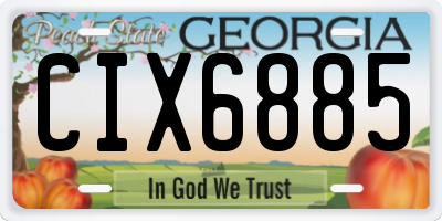 GA license plate CIX6885