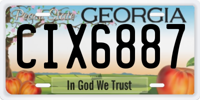 GA license plate CIX6887