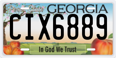 GA license plate CIX6889