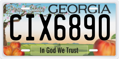 GA license plate CIX6890