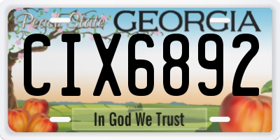 GA license plate CIX6892