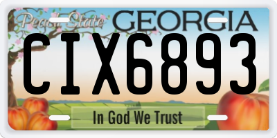 GA license plate CIX6893