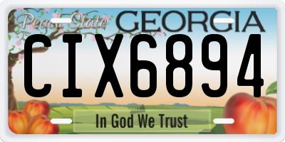 GA license plate CIX6894