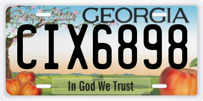GA license plate CIX6898