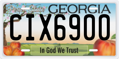 GA license plate CIX6900