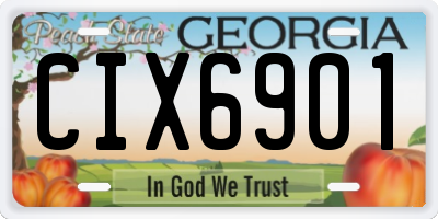 GA license plate CIX6901