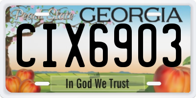 GA license plate CIX6903