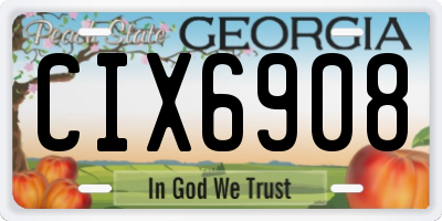 GA license plate CIX6908