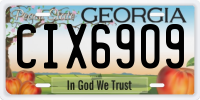 GA license plate CIX6909