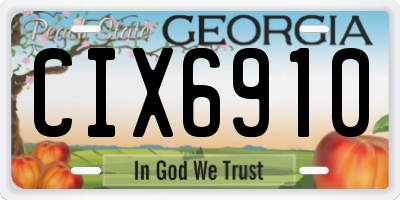 GA license plate CIX6910