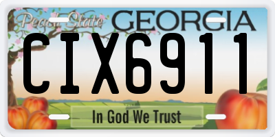 GA license plate CIX6911