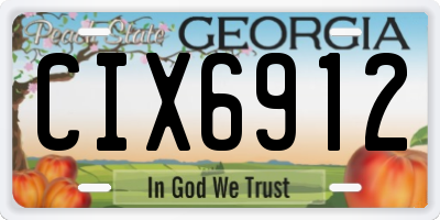 GA license plate CIX6912