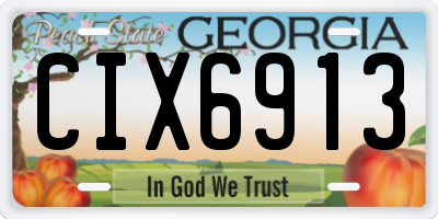 GA license plate CIX6913