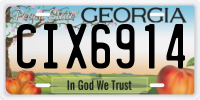GA license plate CIX6914