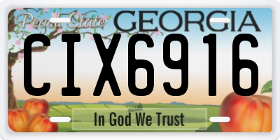 GA license plate CIX6916