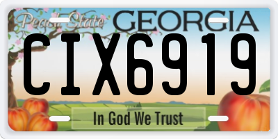 GA license plate CIX6919