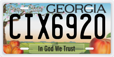 GA license plate CIX6920