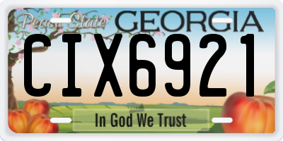 GA license plate CIX6921