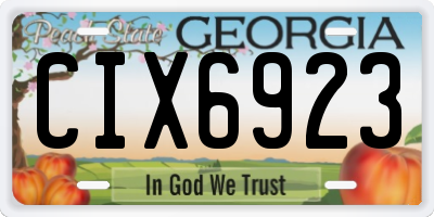 GA license plate CIX6923