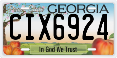 GA license plate CIX6924