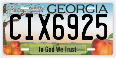 GA license plate CIX6925