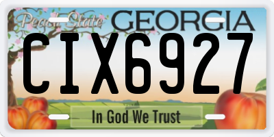 GA license plate CIX6927