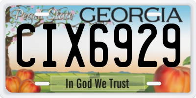 GA license plate CIX6929