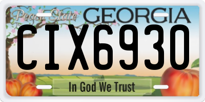 GA license plate CIX6930