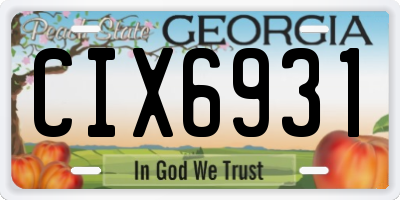 GA license plate CIX6931