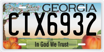 GA license plate CIX6932
