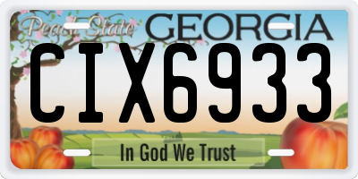 GA license plate CIX6933