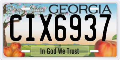 GA license plate CIX6937