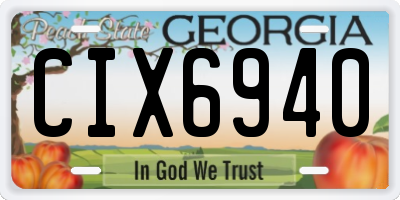 GA license plate CIX6940